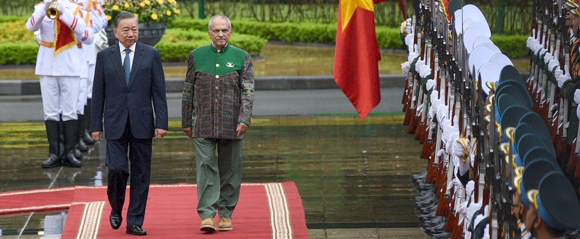 Lễ đón trọng thể Tổng thống Timor Leste thăm cấp Nhà nước tới Việt Nam